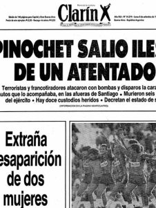 Pinochet salió ileso de un atentado