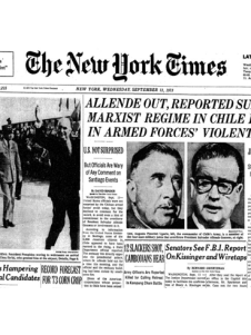 Allede out, reported suicide; marxist regime in Chile falls in armed forces violent coup